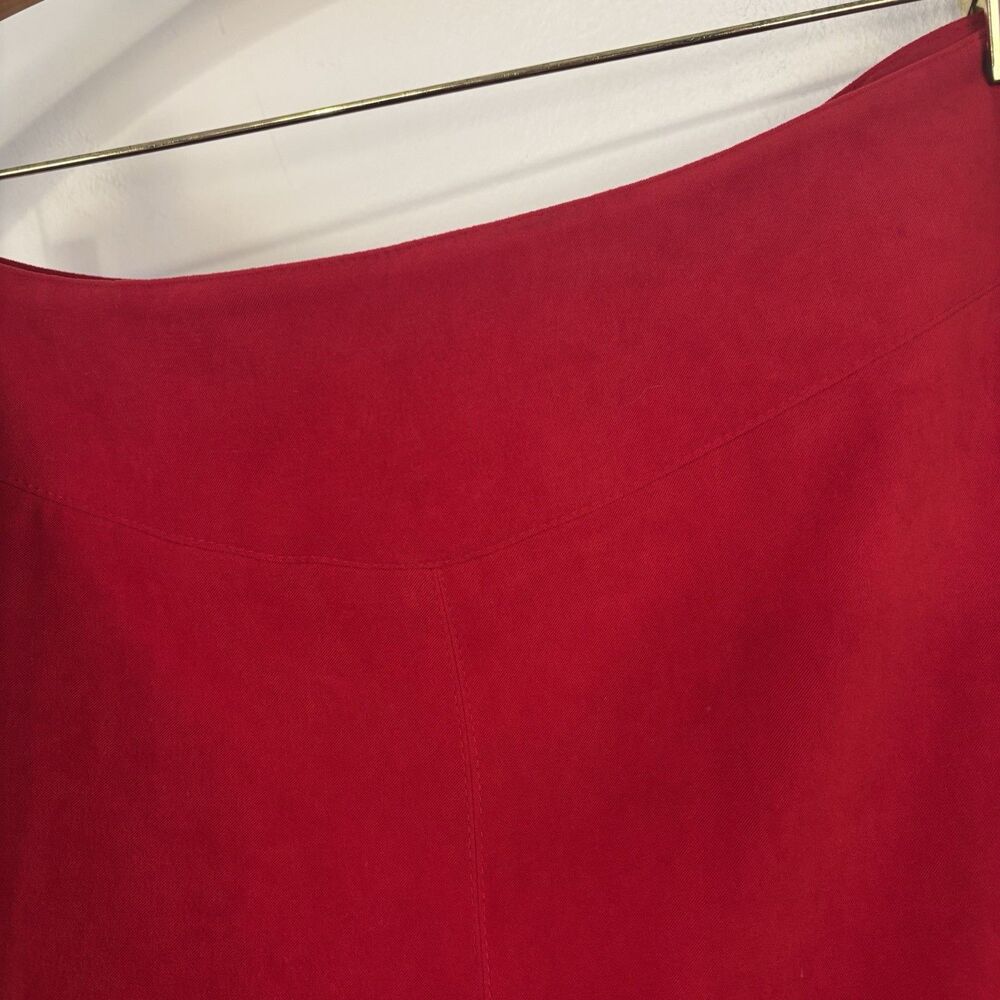 Vintage Talbots Size 18 Red Full Maxi Skirt A-line Stretch Long Modest - Picture 5 of 6